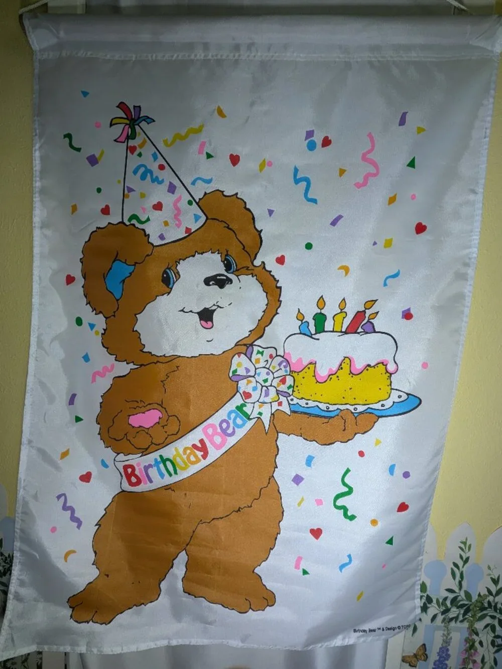 Vintage Birthday Bear Garden Flag Large Banner Those Characters From Cleveland